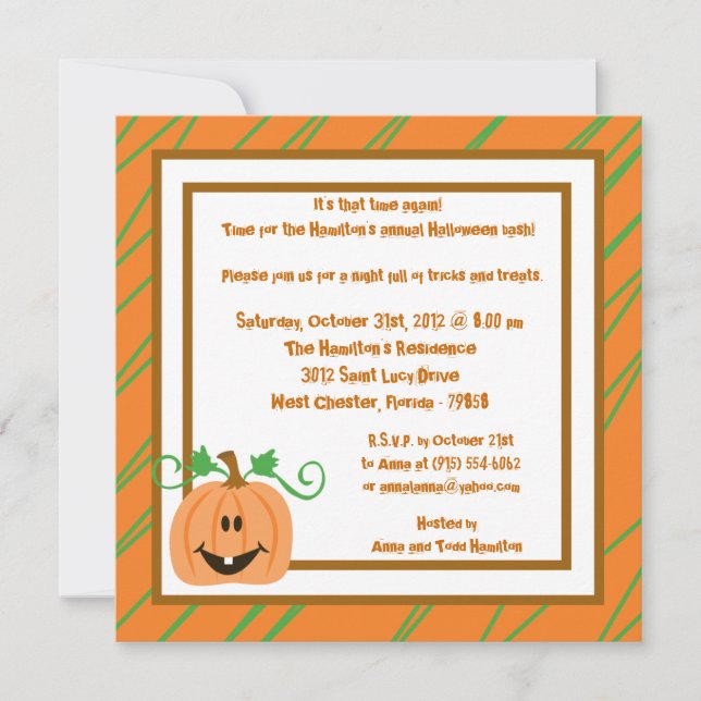 5x5 Halloween Fun Party Invitation (Front)