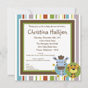 5x5 Jungle Tales Safari Baby Shower Invitation
