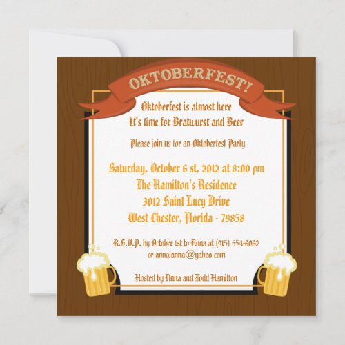 5x5 Oktoberfest Invitation