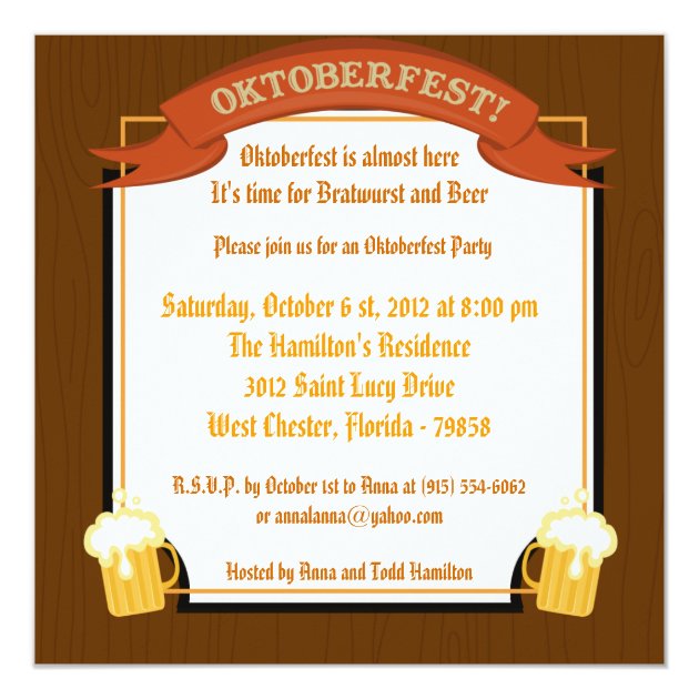 5x5 Oktoberfest Invitation