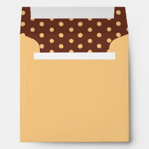 5x5 Yellow and Brown Envelope with Polka Dots