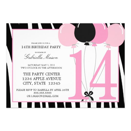 14Th Birthday Invitations Printable 7