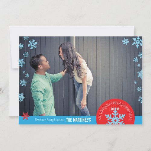 5x7 1 Photo Snowflake Photo Card