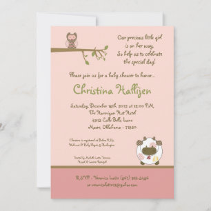 5x7 Abby's Farm Pink Barn Baby Shower Invitation