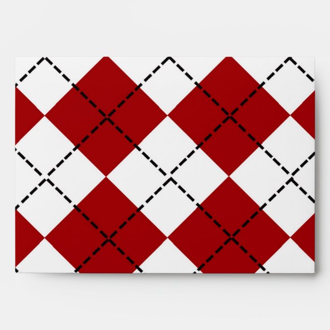 5x7 Argyle Outside Red Inside Envelope (Front)