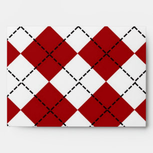 5x7 Argyle Outside Red Inside Envelope