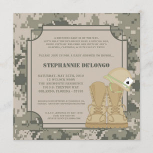 5x7 ARMY ACU Camoflauge Baby Shower Invitation