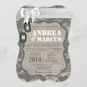 5x7  ARMY ACU Uniform Camo Wedding Invitation