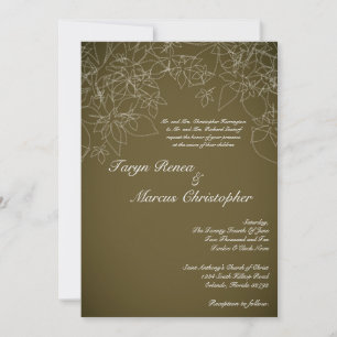 5x7 Autumn Floral Fall Linen Wedding Invitation