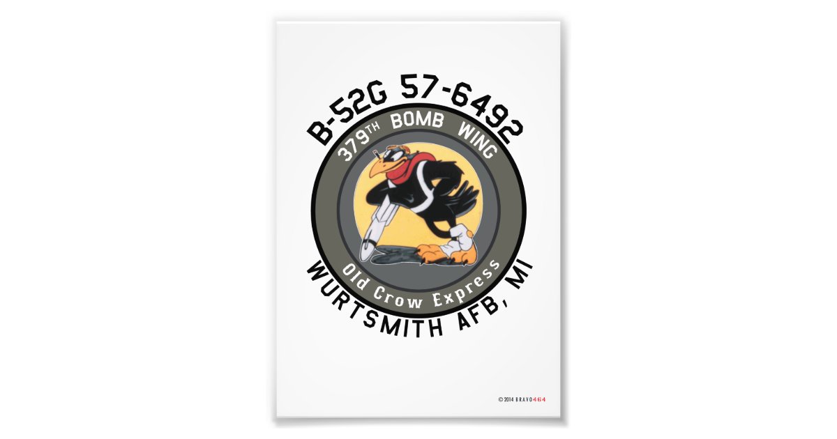 5x7 B52G "Old Crow Express" Nose Art Print Zazzle