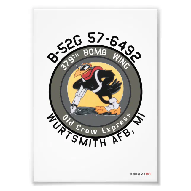 5x7 B52G "Old Crow Express" Nose Art Print Zazzle