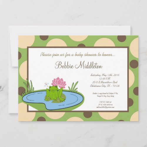 5x7 Baby Frog Pond Baby Shower Invitation