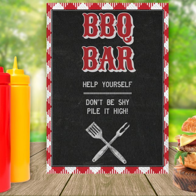 5x7 Backyard BBQ Birthday BBQ Bar Table Sign (Creator Uploaded)