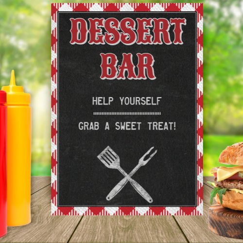 5x7 Backyard BBQ Birthday Dessert Bar Table Sign