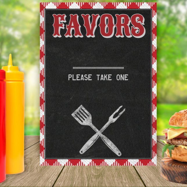 5x7 Backyard BBQ Birthday Favors Table Sign (Creator Uploaded)