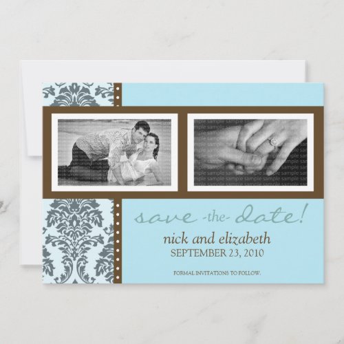 5X7 Baroque Teal Chocolate Two_Photo Save the Date