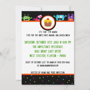 5x7 Birthday Bash Halloween Party Invitation