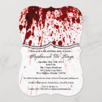 5x7 Birthday Invitation Blood Splatter Vampire Go