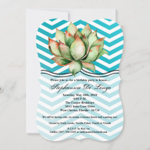 5x7 Birthday Invitation Boho Cacti Cactus Succulen
