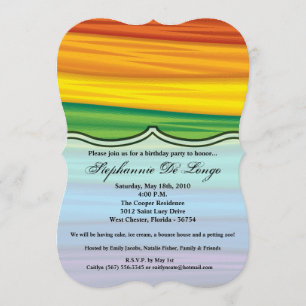 5x7 Birthday Invitation lgbtq rainbow flag lesbian