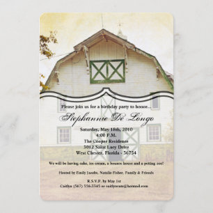 5x7 Birthday Invitation Sunset Barn Country Rustic