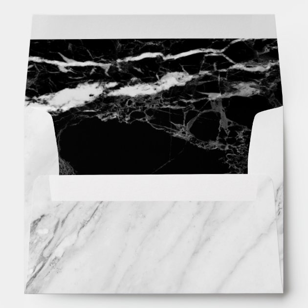 5x7 Black White Marble Stone Texture Envelope
