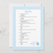5x7 Blue Gingham Trivia Shower Game (Front)