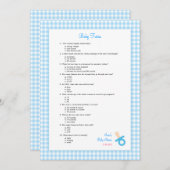 5x7 Blue Gingham Trivia Shower Game (Front/Back)