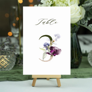 5x7 Botanical Floral Number 3, Table Number