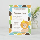 5x7 Boy King of the Jungle Baby Shower Invitation (Standing Front)
