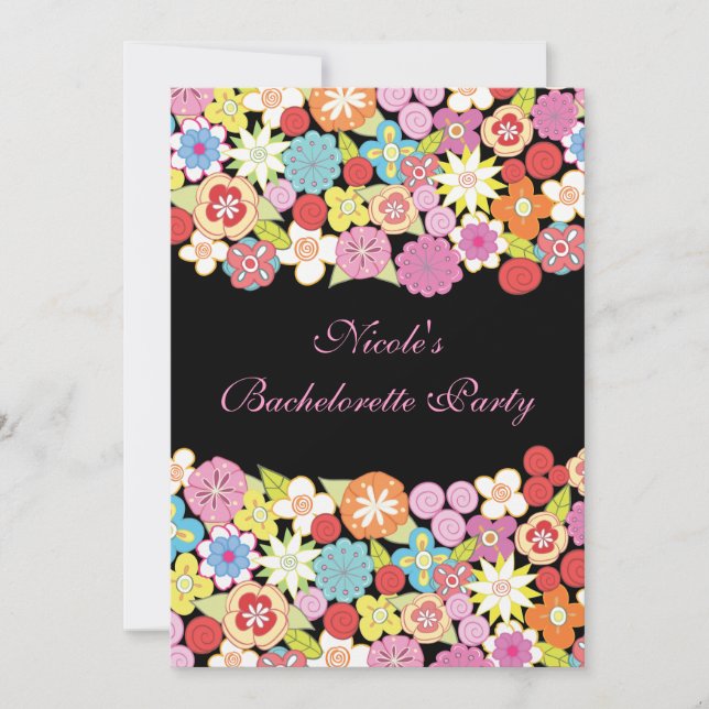 5x7 Bright Floral Bachelorette Party Invitation (Front)