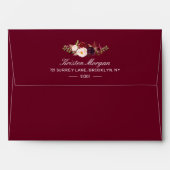 5x7 - Burgundy Marsala Red Floral & Return Address Envelope (Back (Top Flap))