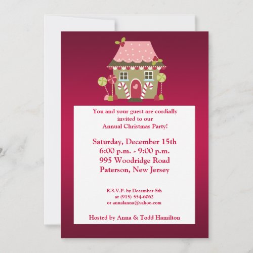 5x7 Candy Land House Invitation