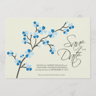 5X7 Cherry Blossom Designer Save the Date 2 blue
