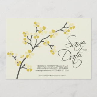 5X7 Cherry Blossom Designer Save the Date 2 citrus