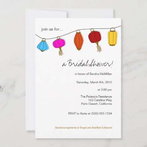 5x7 Chinese Lanterns Invitations