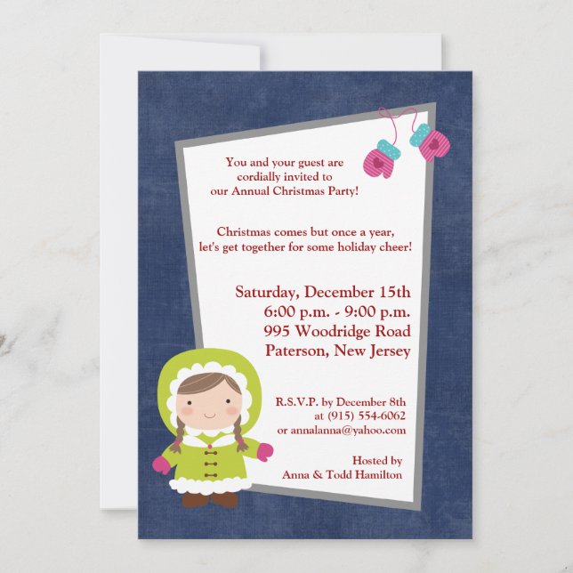 5x7 Christmas Kids Invitation (Front)