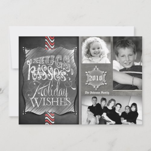 5x7 Christmas XMAS Chalk Board Teacher PHOTO Card