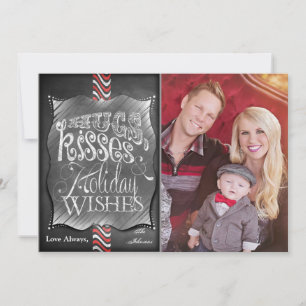 5x7 Christmas XMAS Chalk Board Teacher PHOTO Card