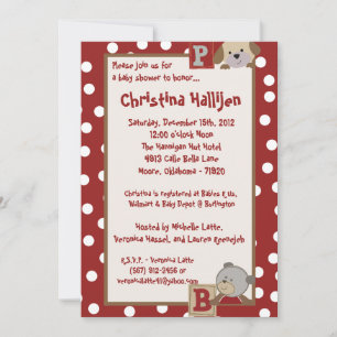 5x7 Cocalo Buttons Baby Shower Invitation