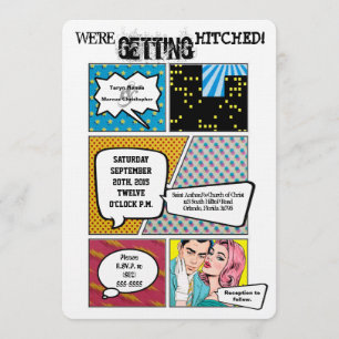 5x7 Comic Strip Book Pop Art Co Wedding Invitation