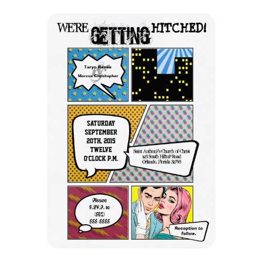 Comic Book Wedding Invitations Templates 7