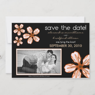 5x7 Coral Cherry Blossom Save/Date Announcement