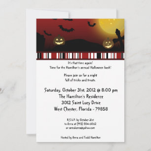 5x7 Creepy Trees Halloween Party Invitation