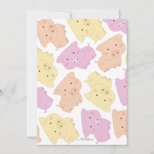 5x7 Cute Little Piggy Pig's Birthday Party Invite