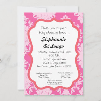 5x7 Damask Lace Elegant Baby Shower invitation