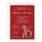 5x7 Diamond Ruby Crow Sweet 16 Birthday Invitation
