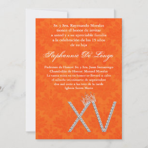 5x7 Diamond Topaz Quinceanera Birthday Invitation