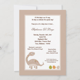 5x7 Dinosaur Baby Shower Invitation
