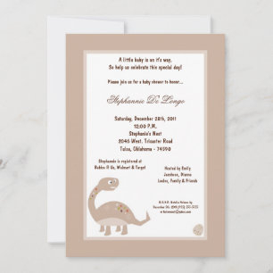 5x7 Dinosaur Baby Shower Invitation